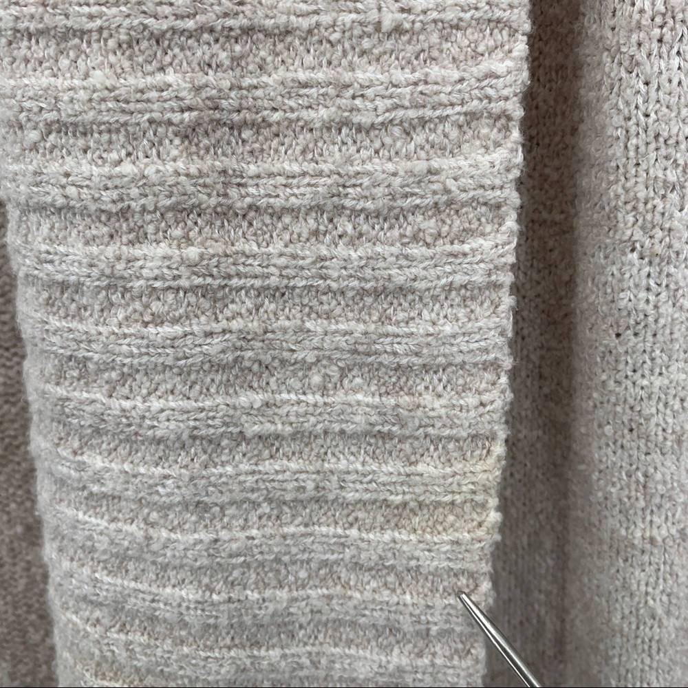Skin Beige Oatmeal Cream Knee Length Open Cardigan Lounge Sweater Size Small - Picture 9 of 11